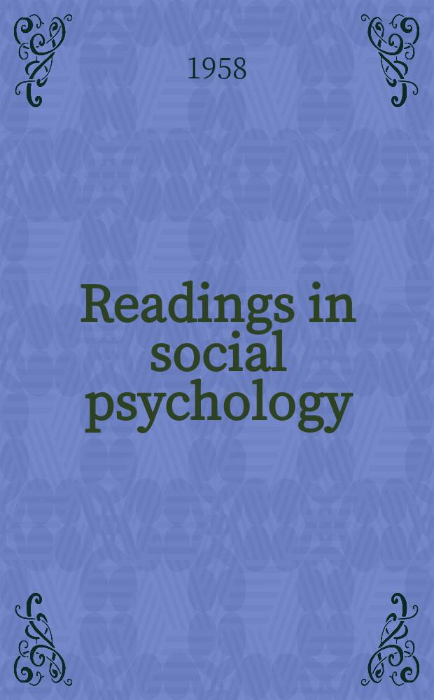 Readings in social psychology