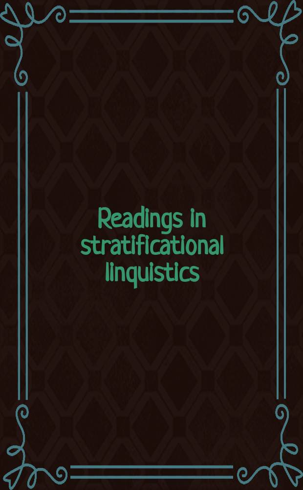 Readings in stratificational linquistics