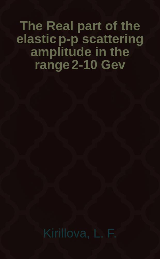 The Real part of the elastic p-p scattering amplitude in the range 2-10 Gev