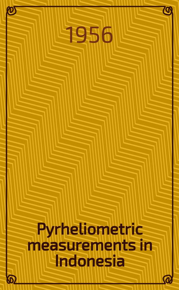 Pyrheliometric measurements in Indonesia