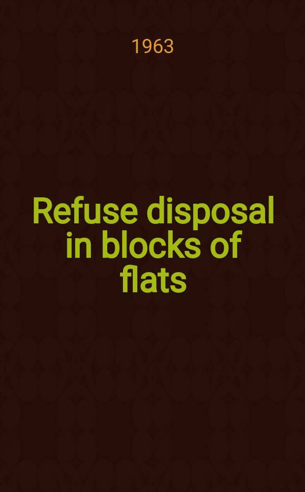 Refuse disposal in blocks of flats