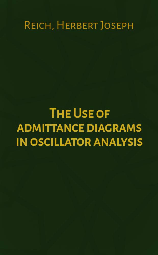 The Use of admittance diagrams in oscillator analysis
