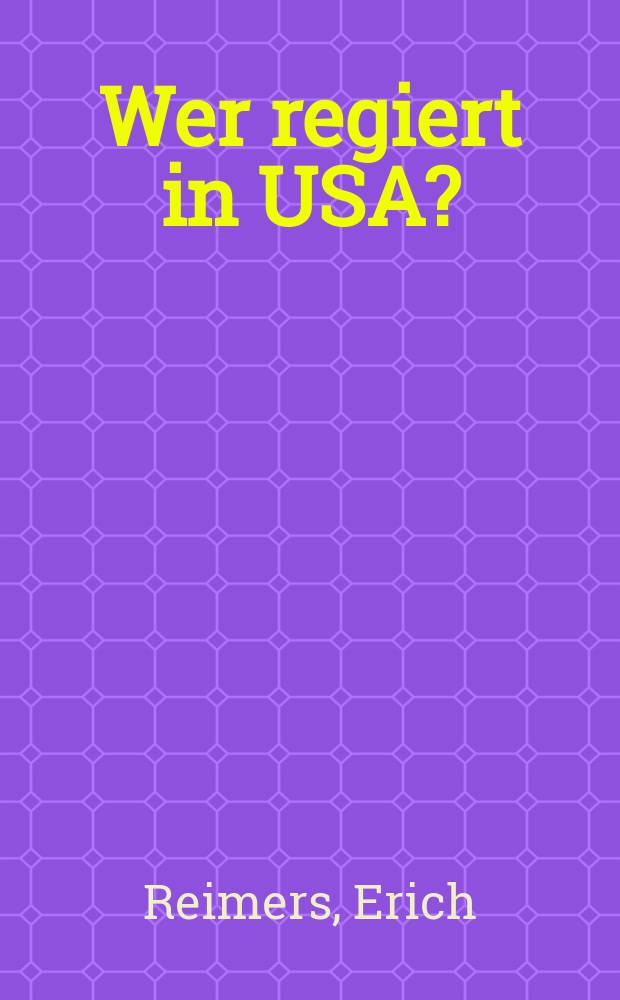 Wer regiert in USA?