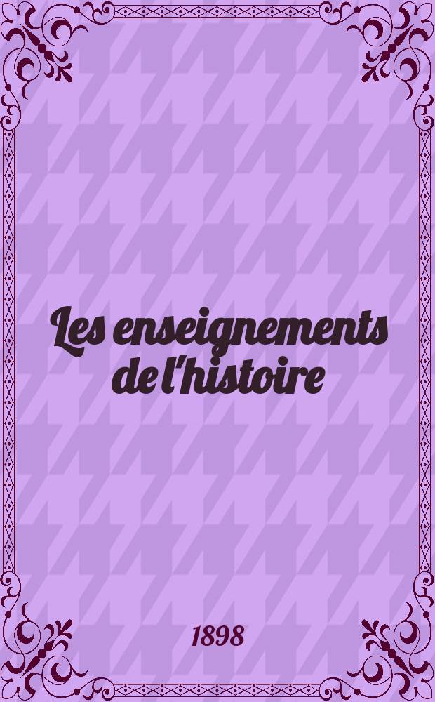 Les enseignements de l'histoire