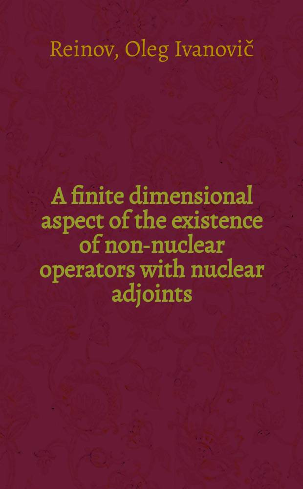 A finite dimensional aspect of the existence of non-nuclear operators with nuclear adjoints