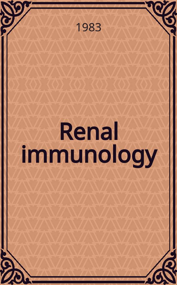 Renal immunology