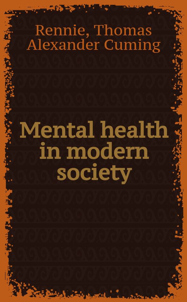 Mental health in modern society