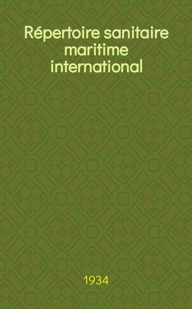 Répertoire sanitaire maritime international