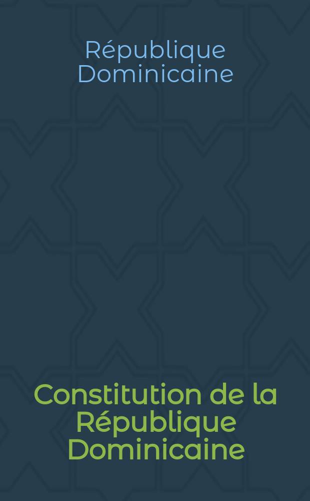 Constitution de la République Dominicaine (2 Décembre 1960)