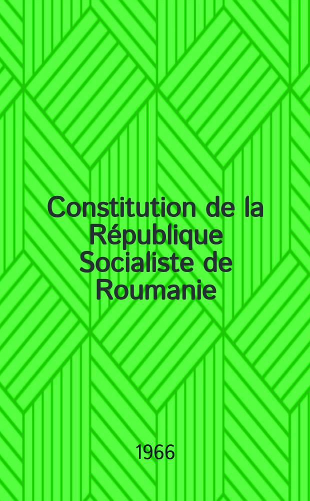 Constitution de la République Socialiste de Roumanie (1965)