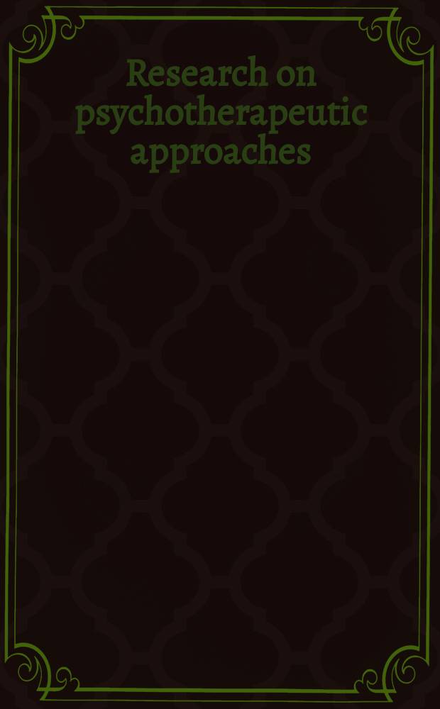 Research on psychotherapeutic approaches