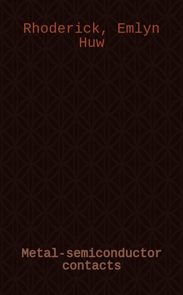 Metal-semiconductor contacts