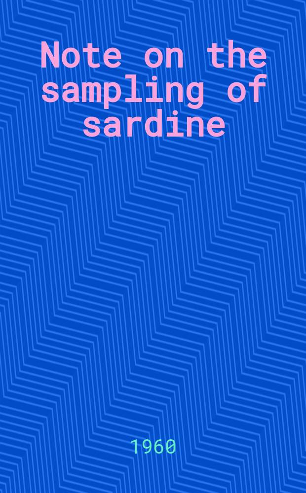 Note on the sampling of sardine (Sardinella allecia) at Cananéia State of São Paulo, Brazil