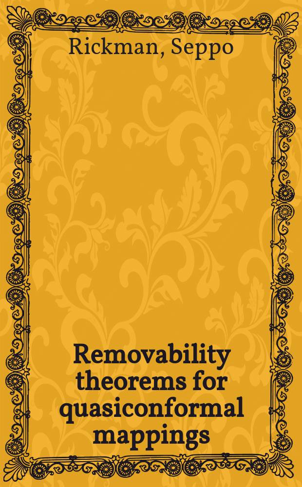 Removability theorems for quasiconformal mappings