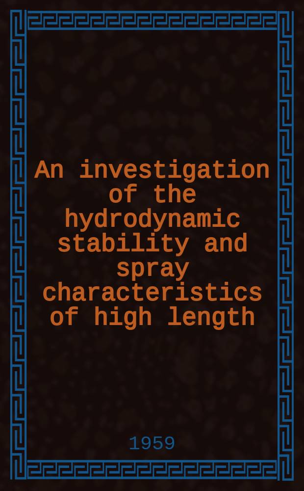 An investigation of the hydrodynamic stability and spray characteristics of high length/beam ratio seaplane hulls with high beam loadings
