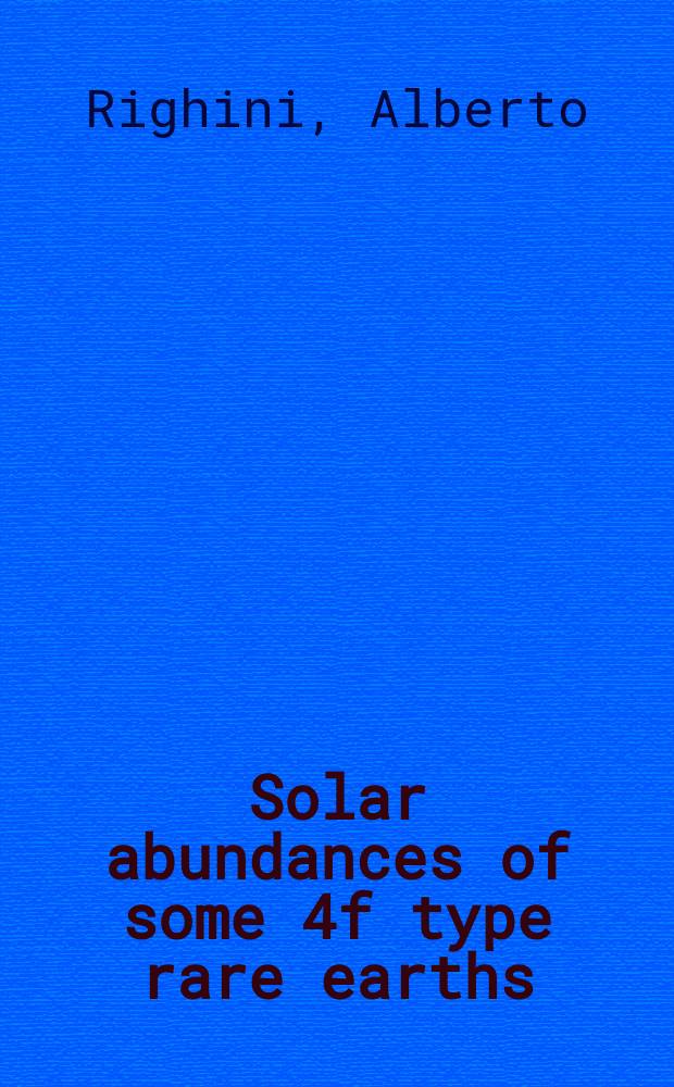 Solar abundances of some 4f type rare earths