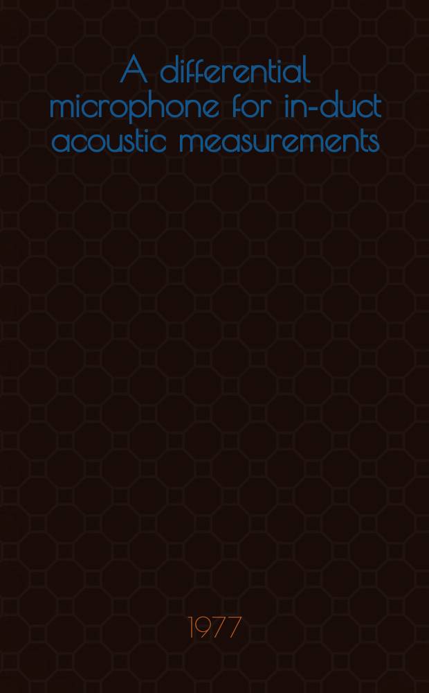 A differential microphone for in-duct acoustic measurements