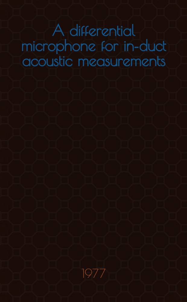 A differential microphone for in-duct acoustic measurements