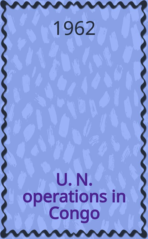 U. N. operations in Congo