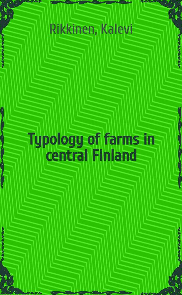 Typology of farms in central Finland