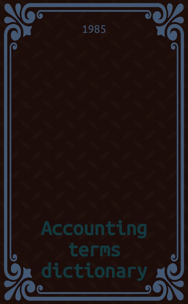 Accounting terms dictionary