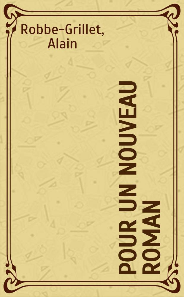 Pour un nouveau roman