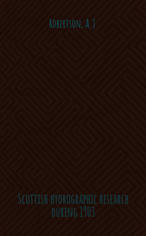 Scottish hydrographic research during 1903