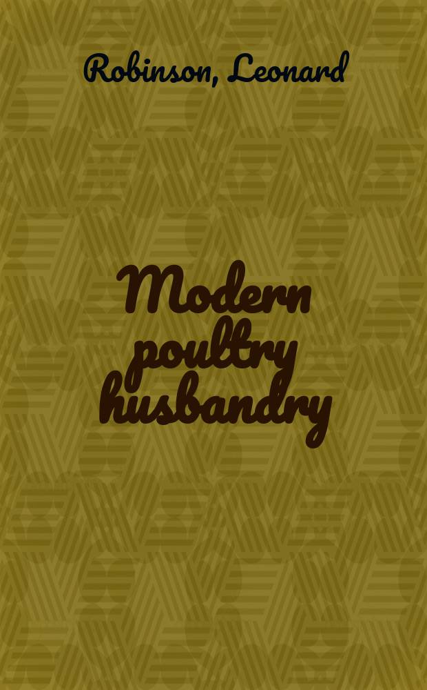 Modern poultry husbandry