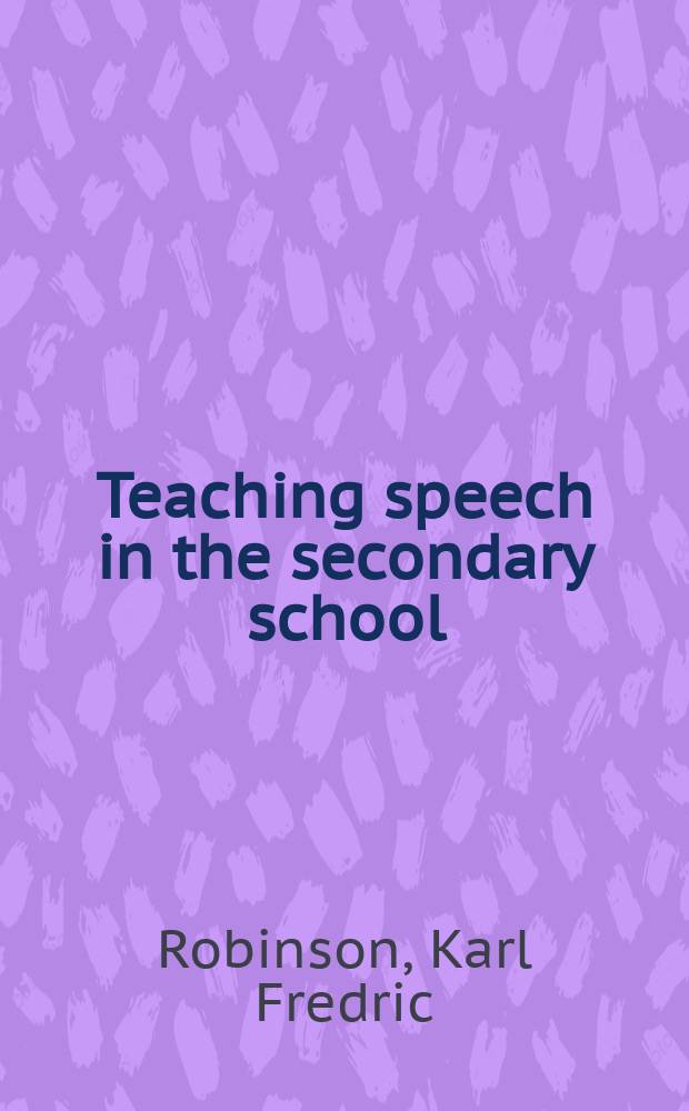 Teaching speech in the secondary school
