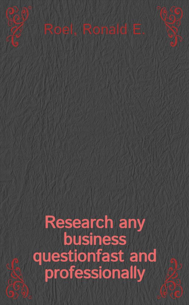 Research any business questionfast and professionally