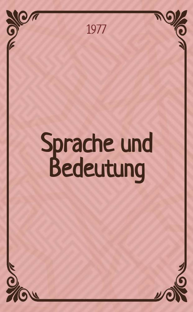 Sprache und Bedeutung