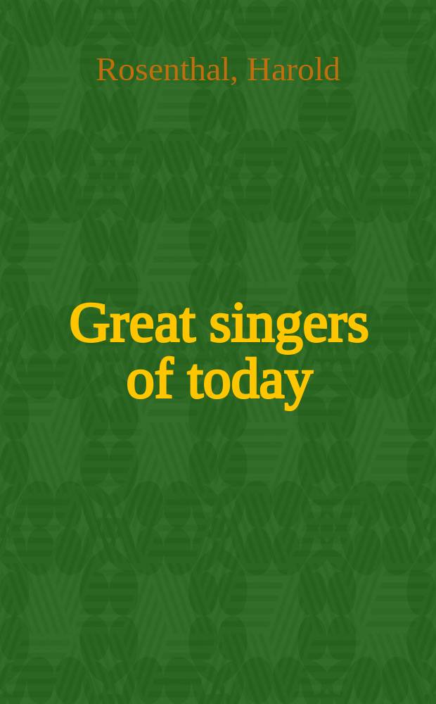 Great singers of today