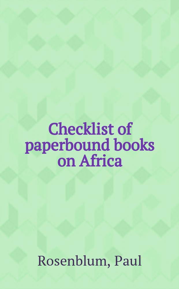 Checklist of paperbound books on Africa (in print February 1964)