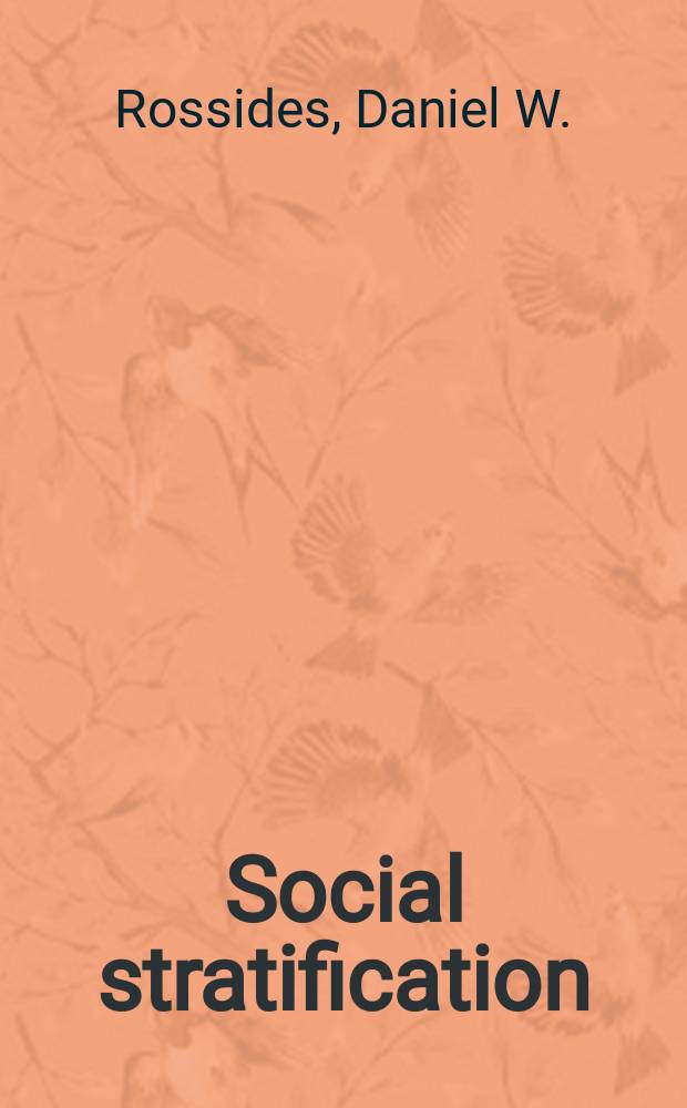 Social stratification : The Amer. class system in comparative perspective