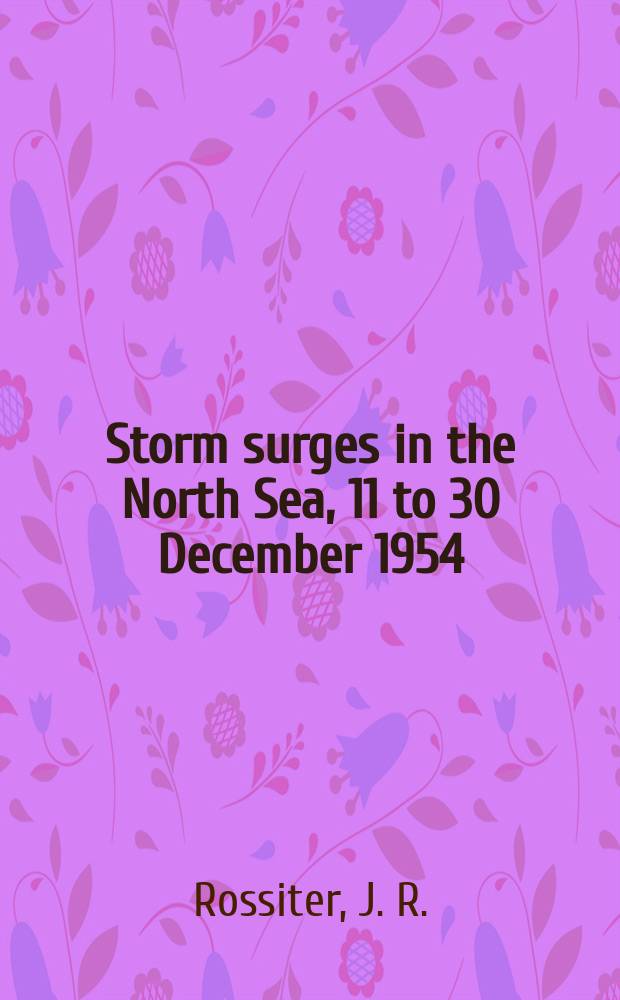Storm surges in the North Sea, 11 to 30 December 1954