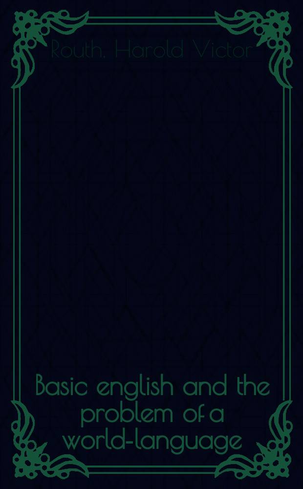 Basic english and the problem of a world-language