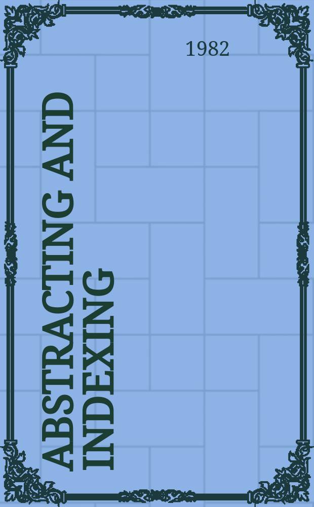 Abstracting and indexing