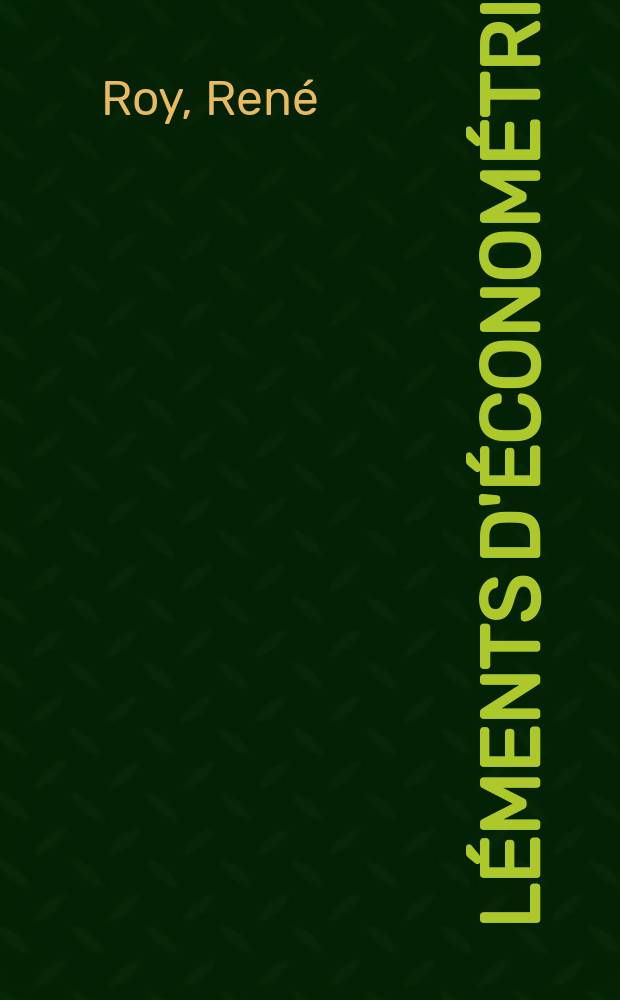 Éléments d'économétrie
