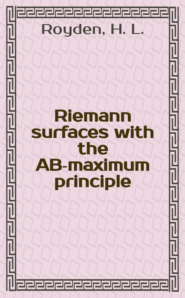 Riemann surfaces with the AB-maximum principle