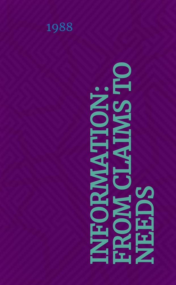 Information: from claims to needs : Nat. aptitudes for intern. co-operation in sci. inform. economy