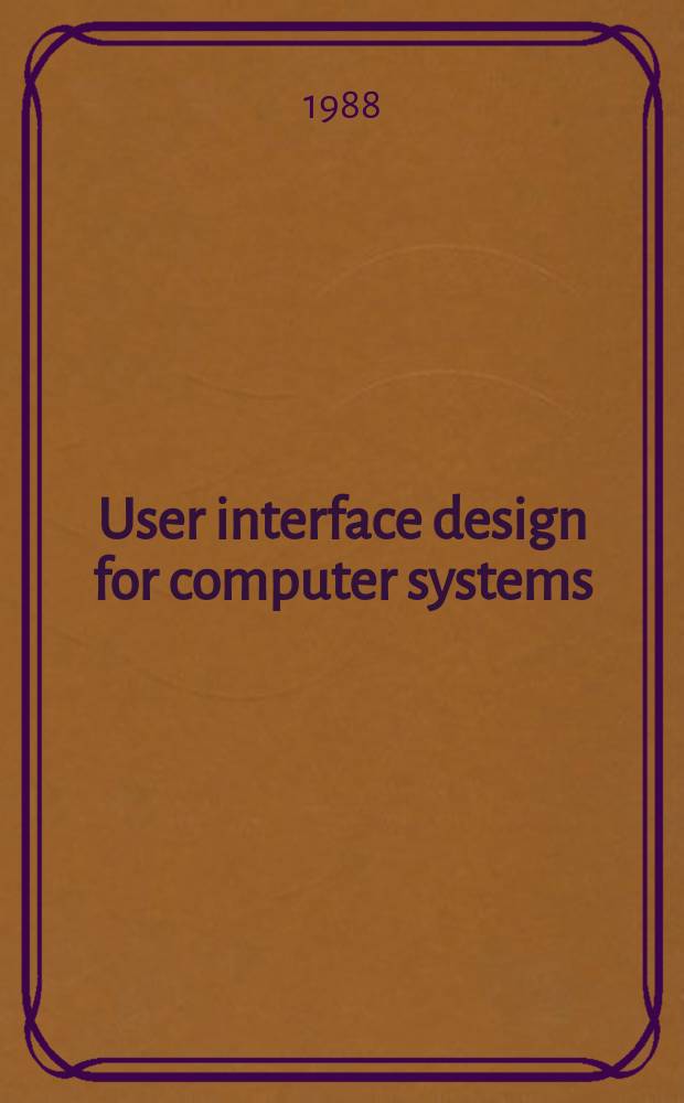 User interface design for computer systems