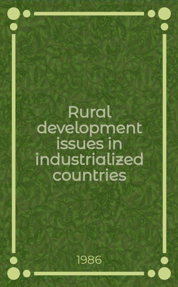 Rural development issues in industrialized countries