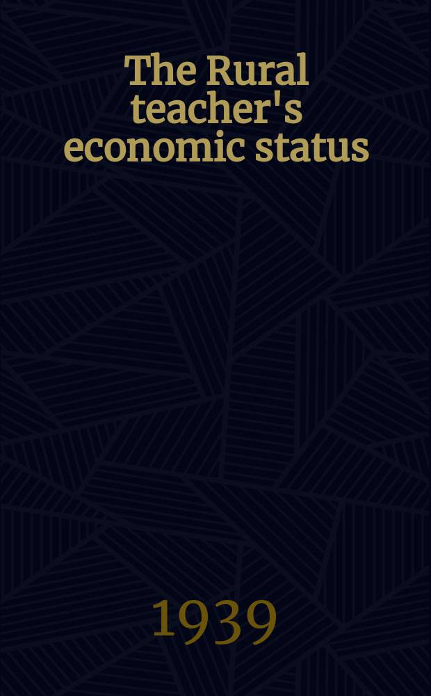 The Rural teacher's economic status
