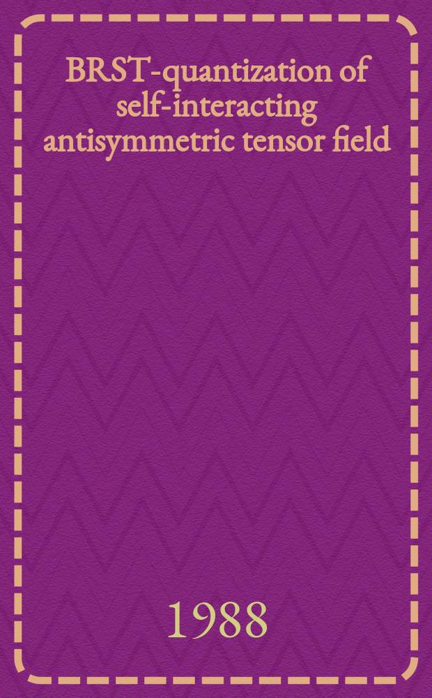 BRST-quantization of self-interacting antisymmetric tensor field