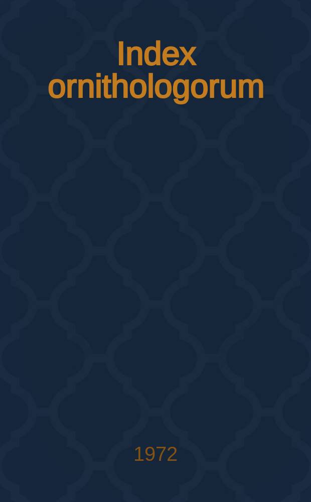 Index ornithologorum