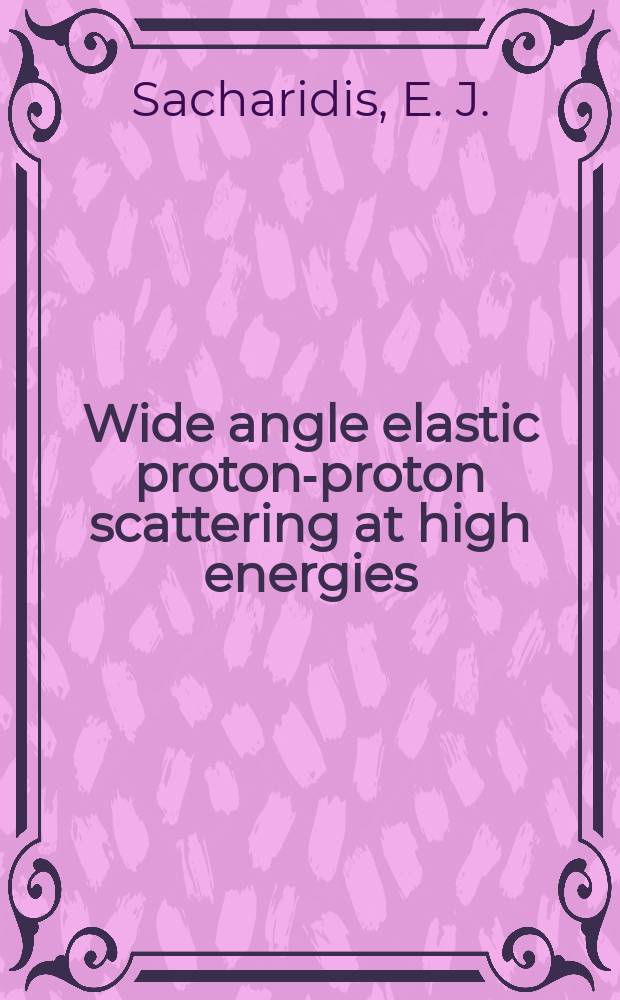 Wide angle elastic proton-proton scattering at high energies (diffraction or regge poles?)