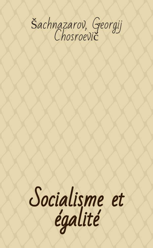 Socialisme et égalité