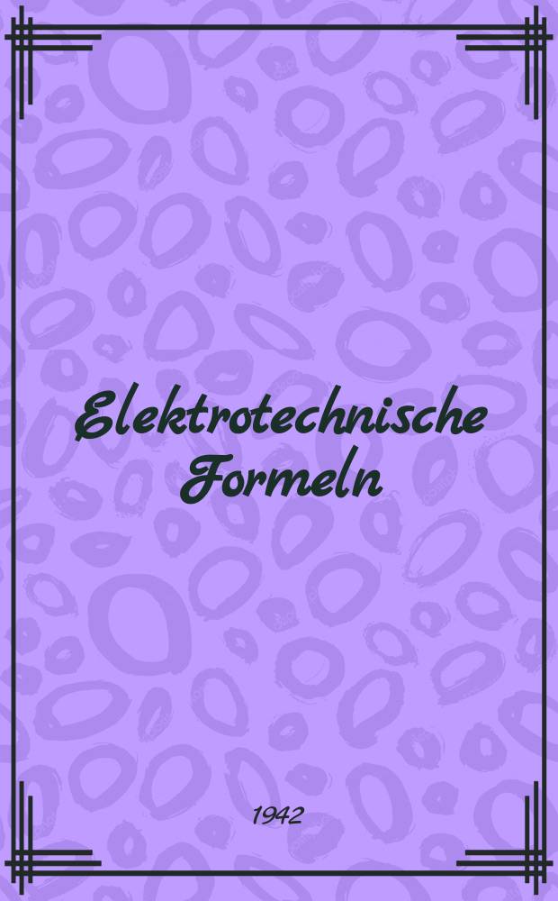 Elektrotechnische Formeln