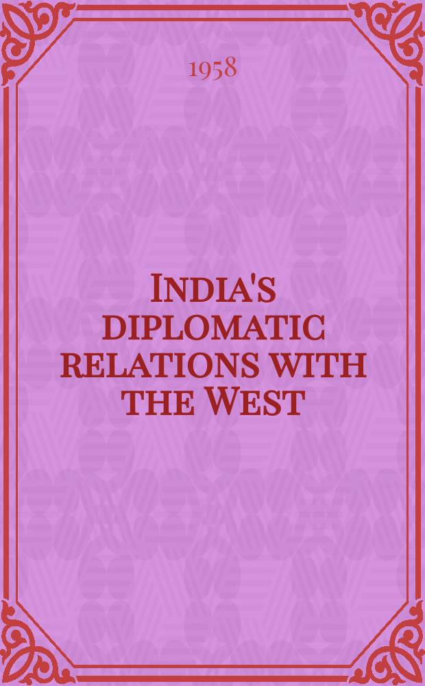 India's diplomatic relations with the West