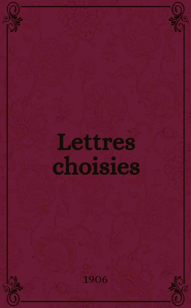 Lettres choisies